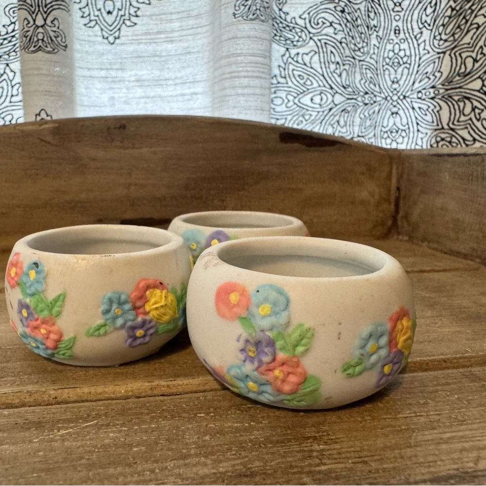 Floral Ceramic Candle Holders